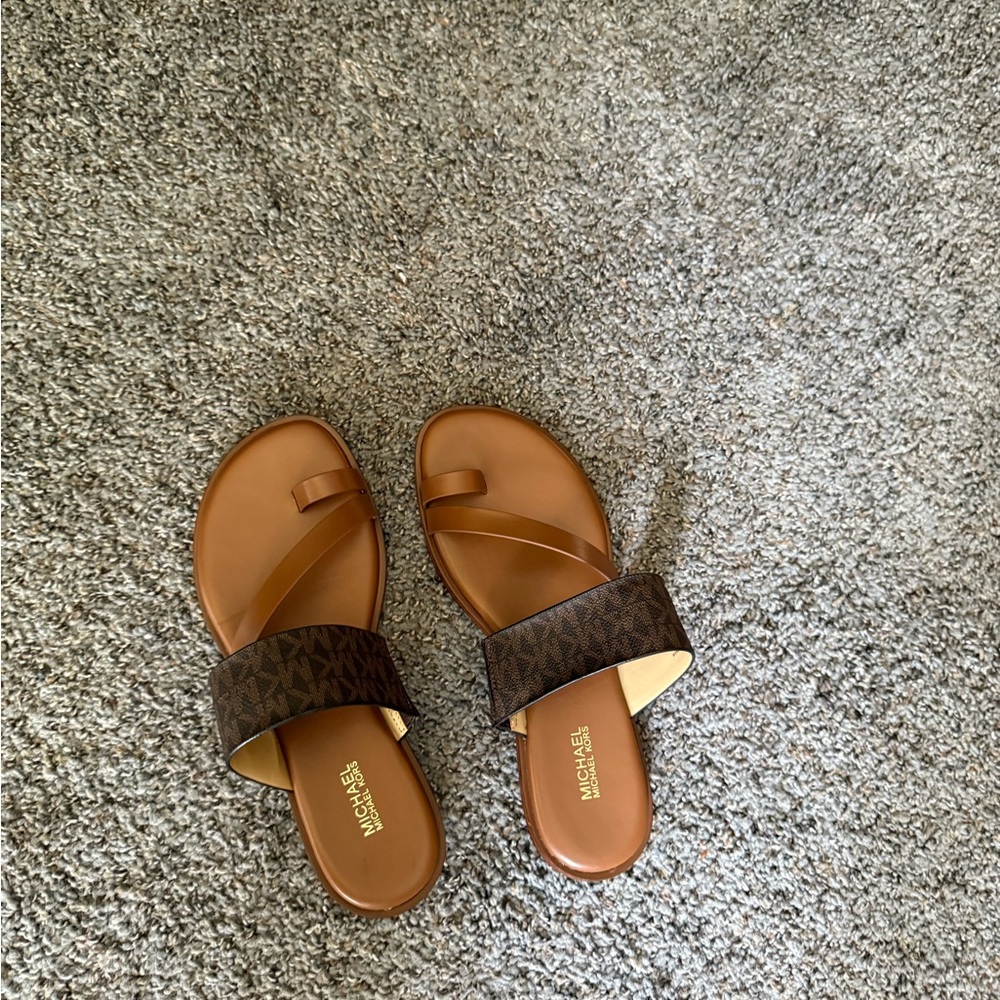 Michael Kors Brown Slide Sandals